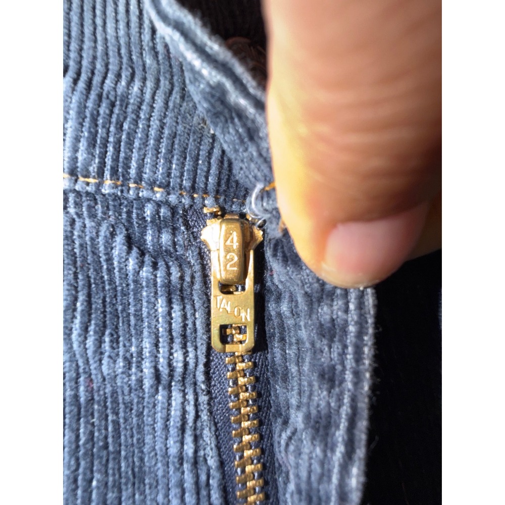 Vintage Levis 716 Student Orange Tab Corduroy Pants Navy Blue Talon 42 Zip 29x32 - Picture 3 of 9